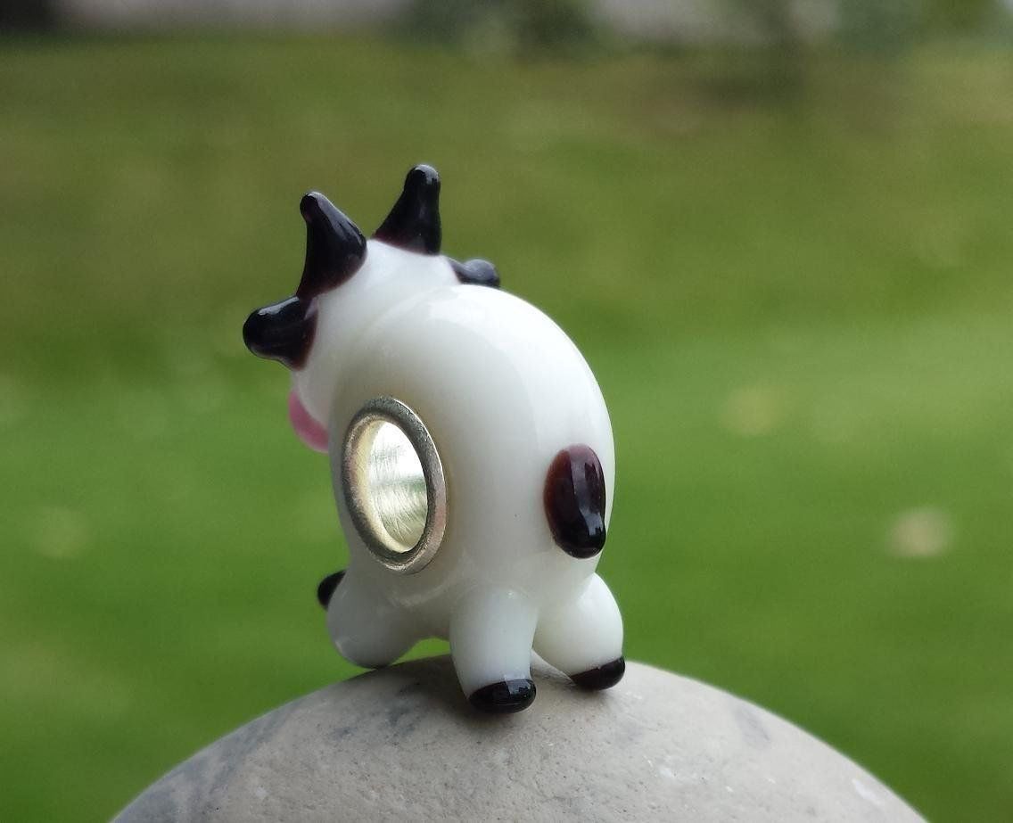 Perle (finte): Lampwork Kuh-Glasperle, Glass Bead – Nuovo (secondo la descrizione) da Langenthal venduto da flowersNbirds 3