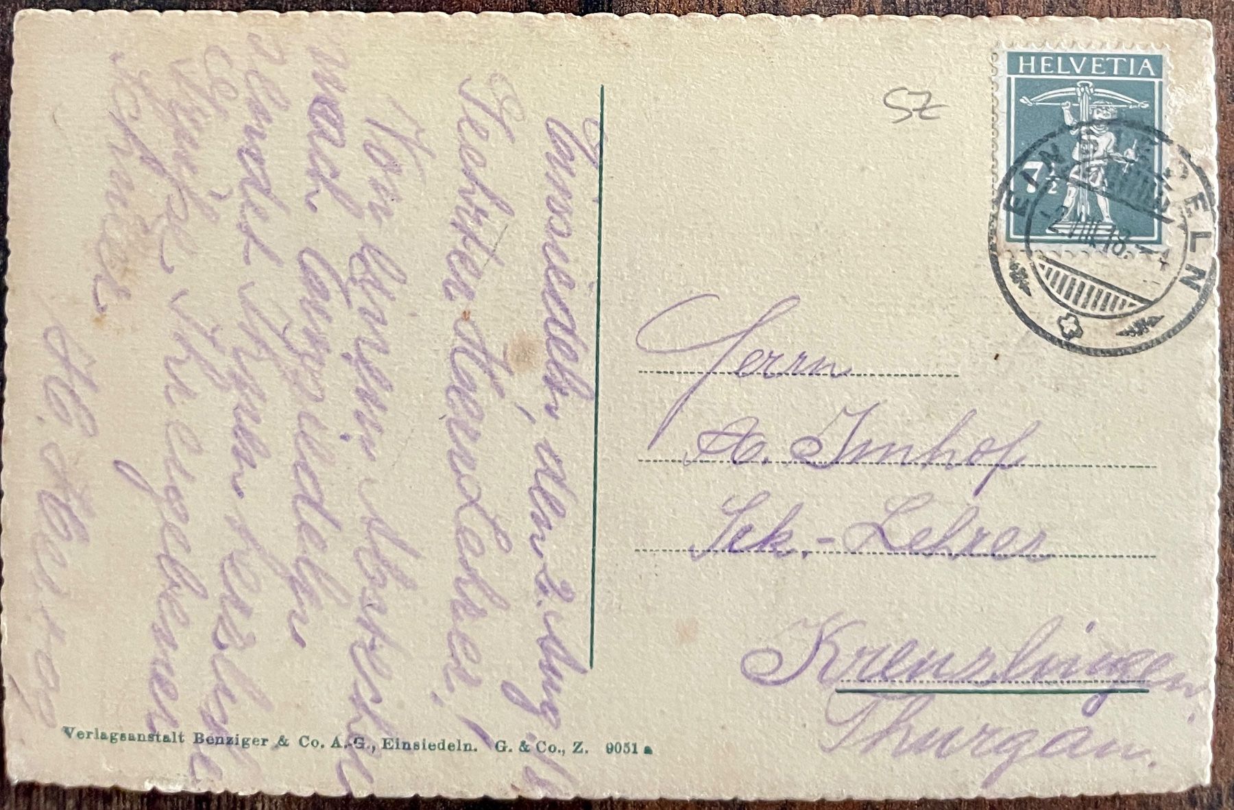 Cartoline postali: EINSIEDELN - 1918 – Usato da Lutry venduto da Ediego 1