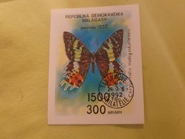 Rare timbre Madagascar 1992 papillon Chrysiridia madagascari