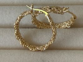 Luxus Elegante Creolen Ohrschmuck Ohrstecker Farbe Gold