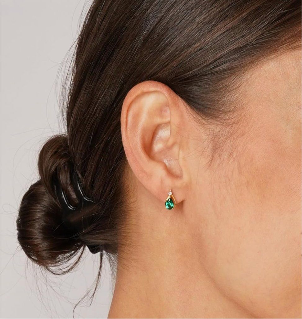 Orecchini pendenti & Orecchini a lobo: Smaragd und weisstopas 8k Ohrstecker – Nuovo e nell'imballaggio originale da Hemmental venduto da Zirconwelt 2