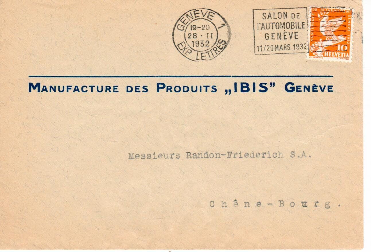 Alle Briefmarken: Brief "IBIS" Genève  1932 – Gebraucht aus Wolhusen von Curver9