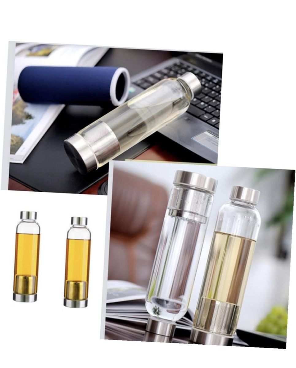 Borracce & Thermos: Glasflasche mit Edelstahl teesieb – Nuovo (secondo la descrizione) da Winterthur venduto da Puma2662 2