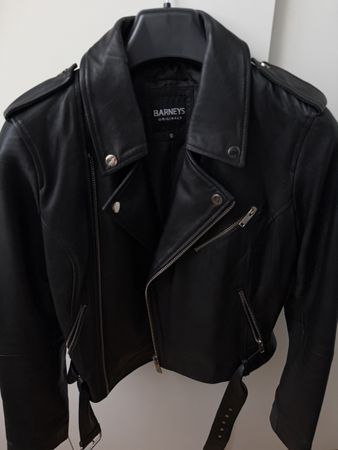 blouson de motard en cuir véritable S/M