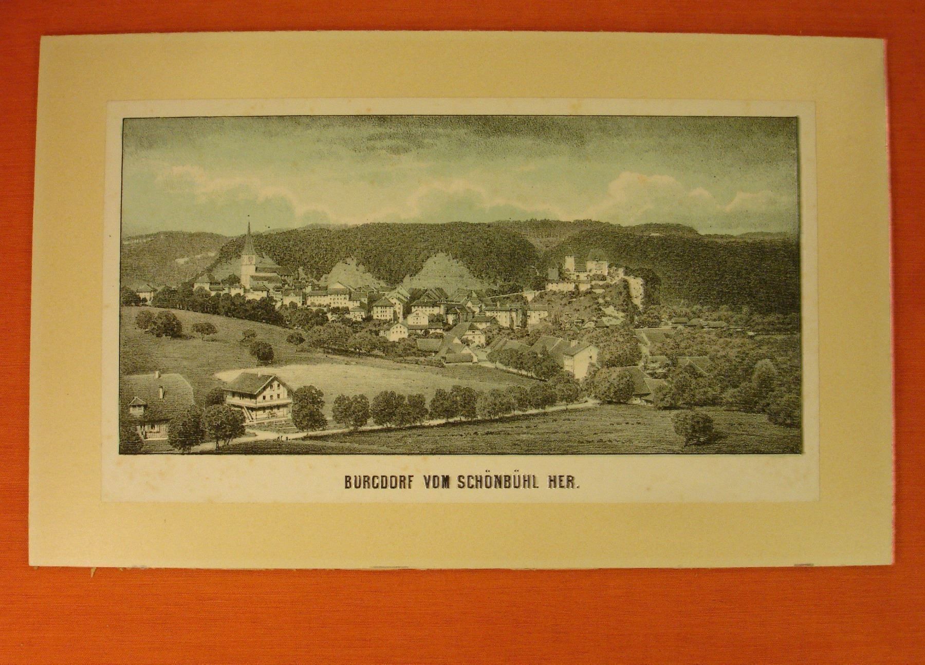 Grafiken & Lithographien: BURGDORF, LITHOGRAPHIE 1855 – Gebraucht aus Grüningen von Kartensammler 1