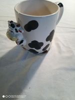 Tasse Kuh Design Keramik weiss schwarz neu