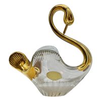 Vide poche Cygne verre d'art de Murano transparent et doré