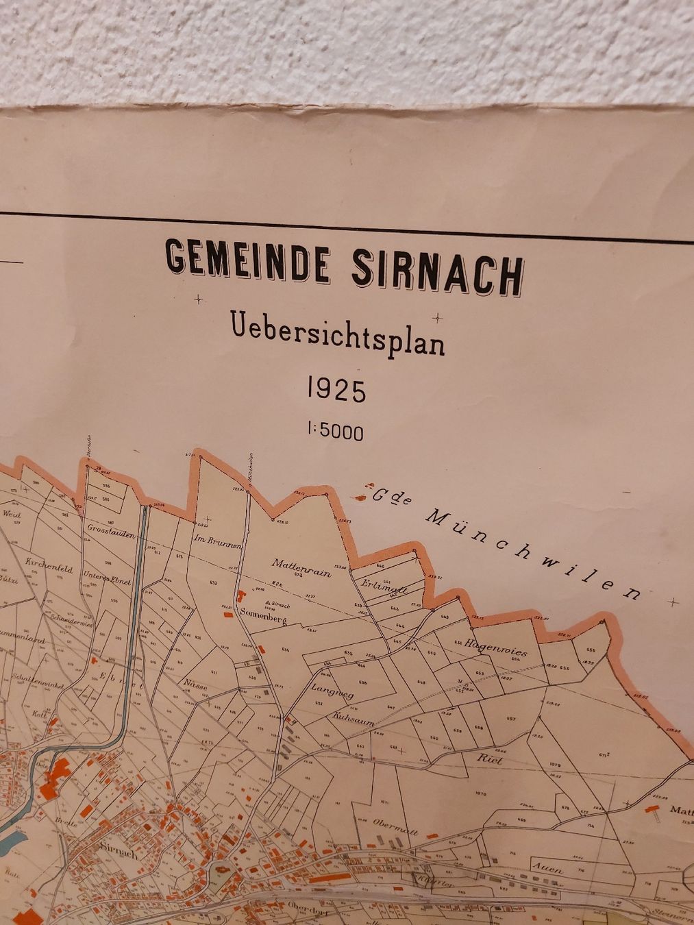 Cartine & Atlanti: Gemeinde Sirnach Uebersichtsplan 1925 – Usato da Ganterschwil venduto da HeidiuPeter