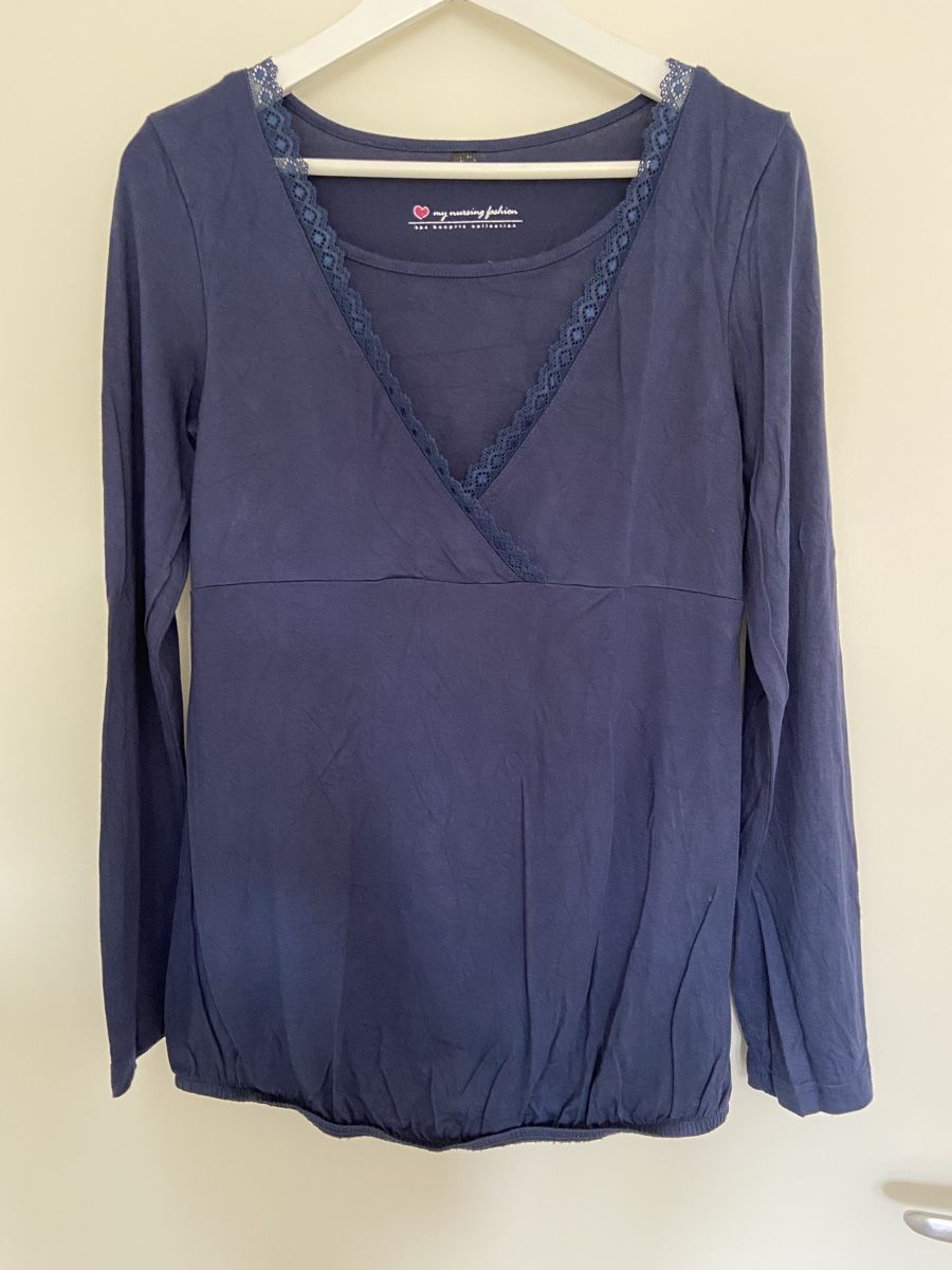 T-shirt: Umstandsshirt langarm Gr.36/38 bpc bonprix collection – Usato da Münchwilen TG venduto da Patricia1310