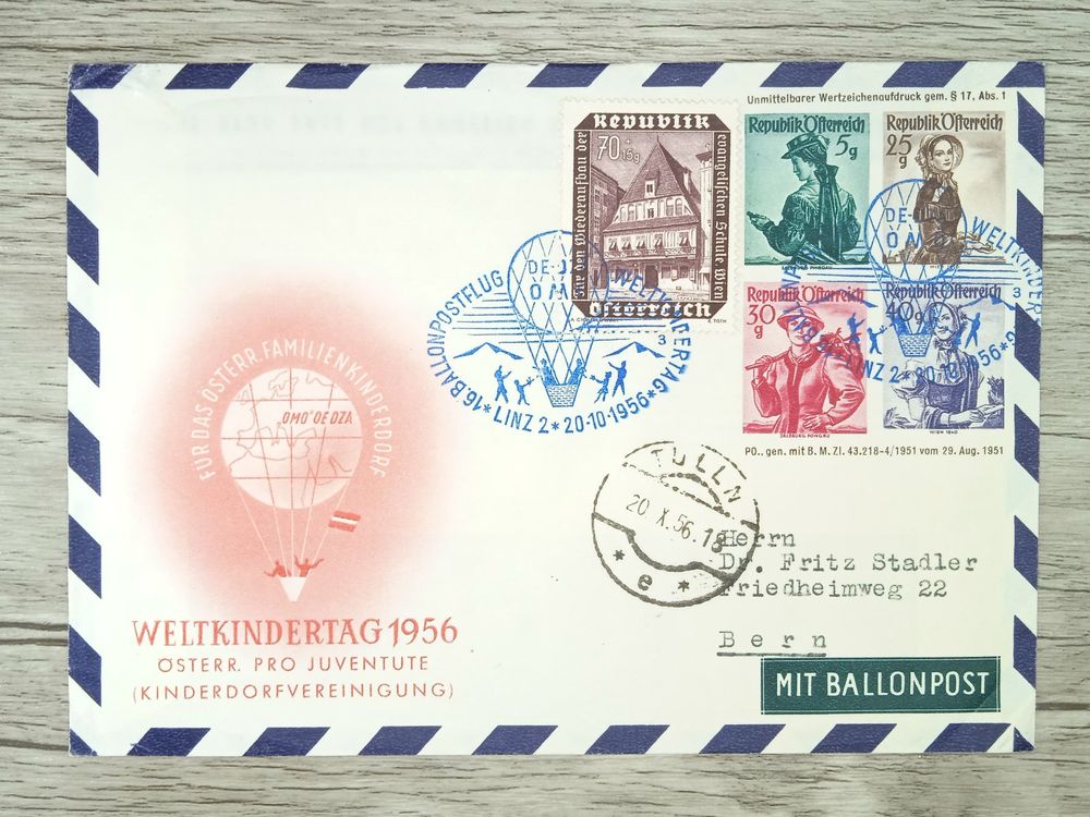 TR76 Enveloppe + Timbre Autriche 1956 Theme Ballon | Kaufen auf Ricardo
