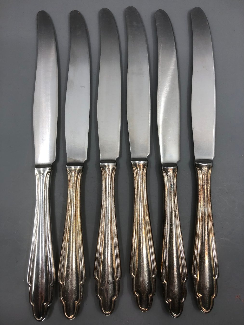 Posate: 6 Tafelmesser versilbert Skandinavisches Design – Usato da Basel venduto da Tiabeanie 8