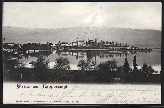 Cartes postales: AK Rapperswil /SG, Panorama mit Kirche – D'occasion à Berlin par bartko-reher