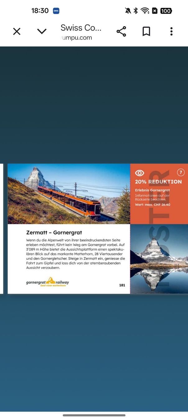 Buoni: Erlebnis Gornergrat Bahn 20% Rabatt im Sommer – Usato da Niederhasli venduto da 8155irae