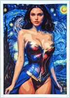 Death NYC Ltd Ed Pop Art Druck " Van Gogh Night Wonder Woman