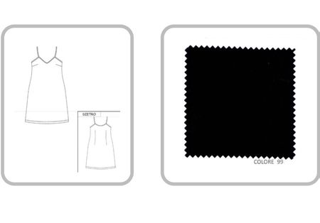 Piu & Piu Unter Träger Kleid Viscose uni schwarz Gr L