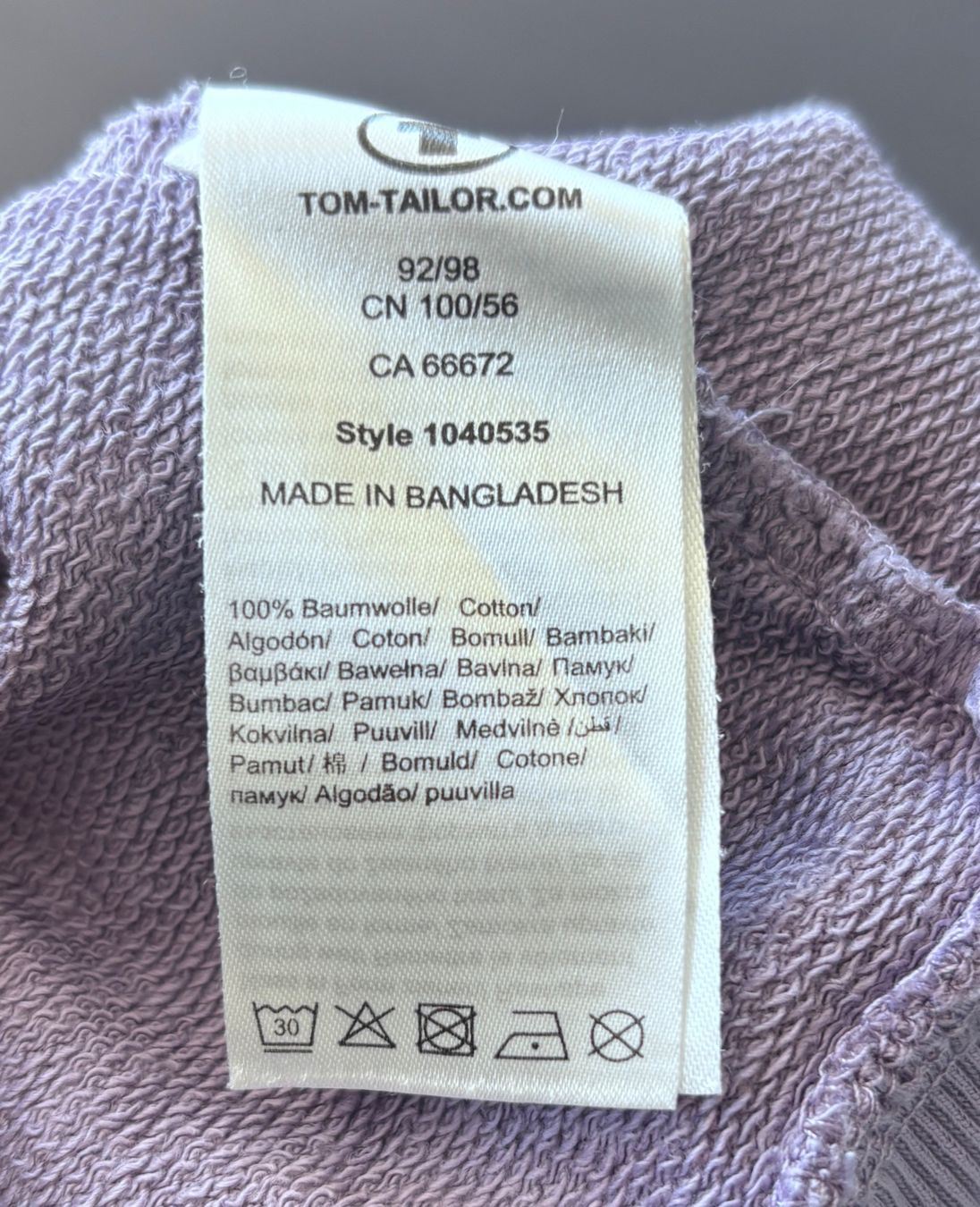 Tom Tailor Pullover & Sweatshirts: Kapuzenpullover lila, Baumwolle, Tom Tailor 92/98 – Gebraucht aus Brugg AG von tsannen 4