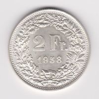 Schweiz 2 Franken 1958 Bern