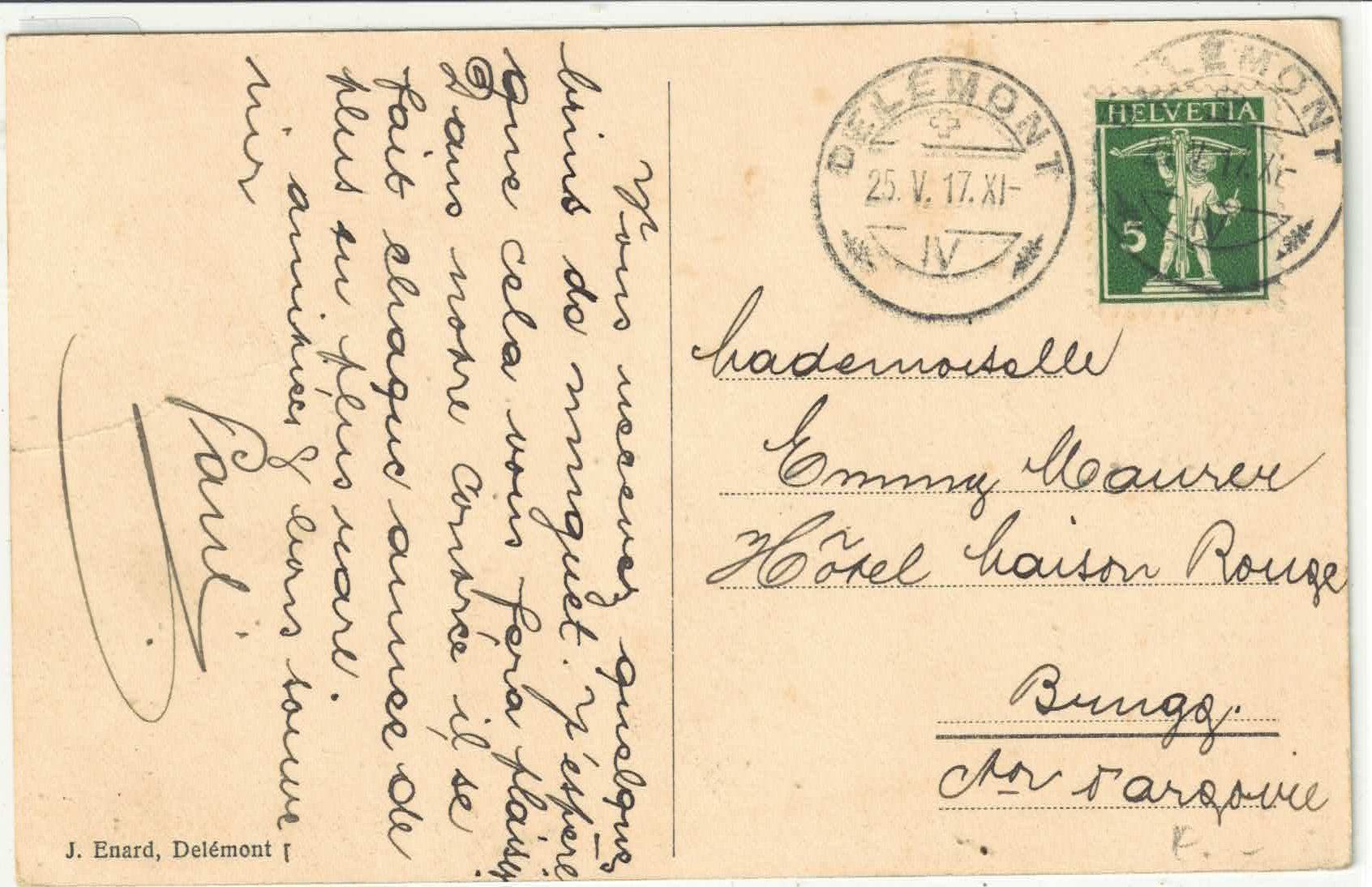 Cartoline postali: Delemont - Vue generale – Usato da Ettingen venduto da Kartenplanet 1