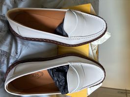 TOD'S  Leather Almond-Toe Loafers