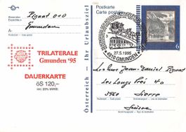 Sonderkarte GMUNDEN mit Zudruck, ab 1.--