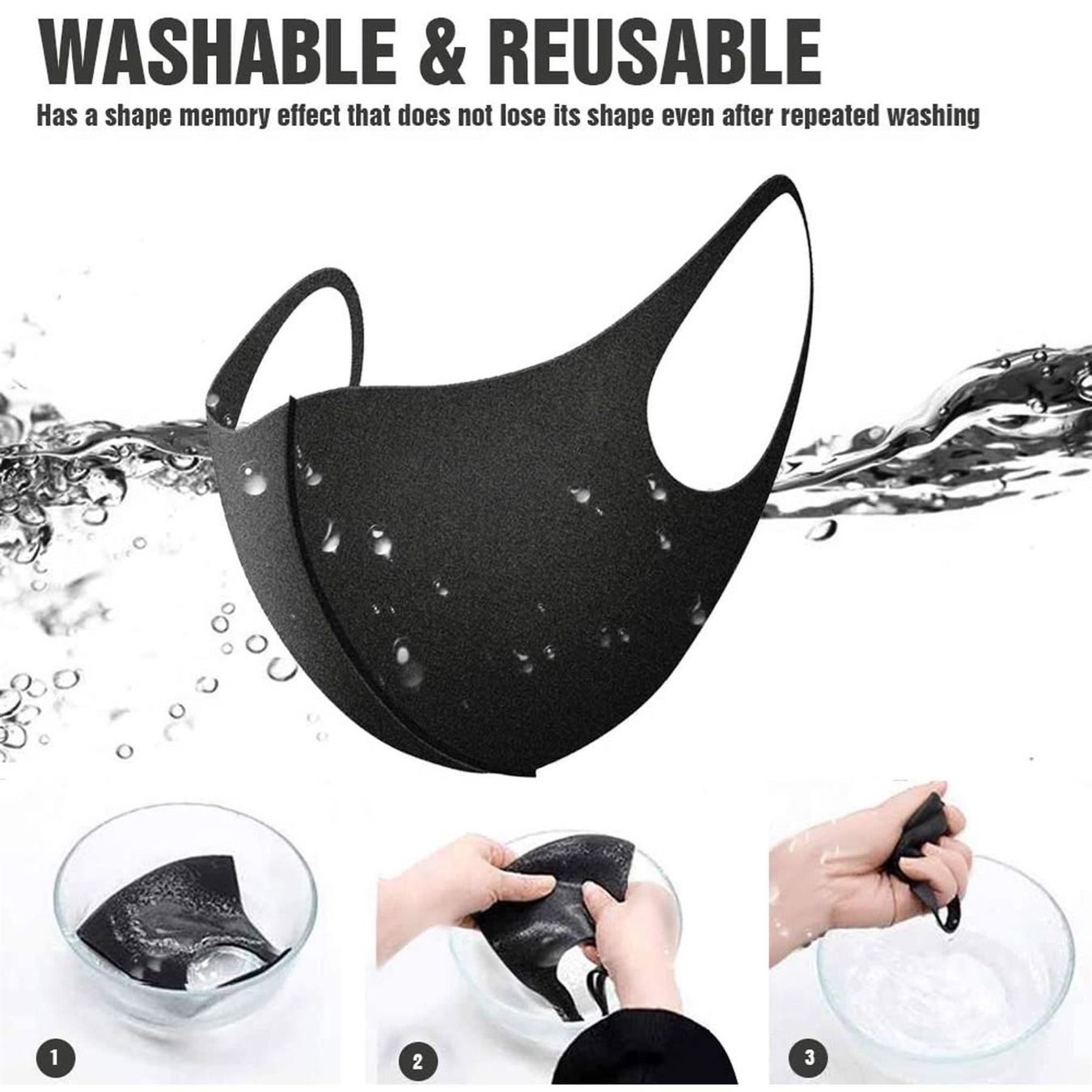 Gesichts- und Gehörschutz: 3er Set  GESICHTSMASKE waschbar  Aktion – Neu und originalverpackt aus St. Gallen von schnaeppchen-preise 4
