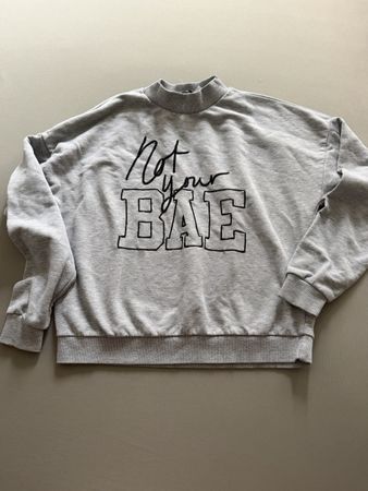 Sweat gris «Not your babe», taille M,parfait pour l'hiver