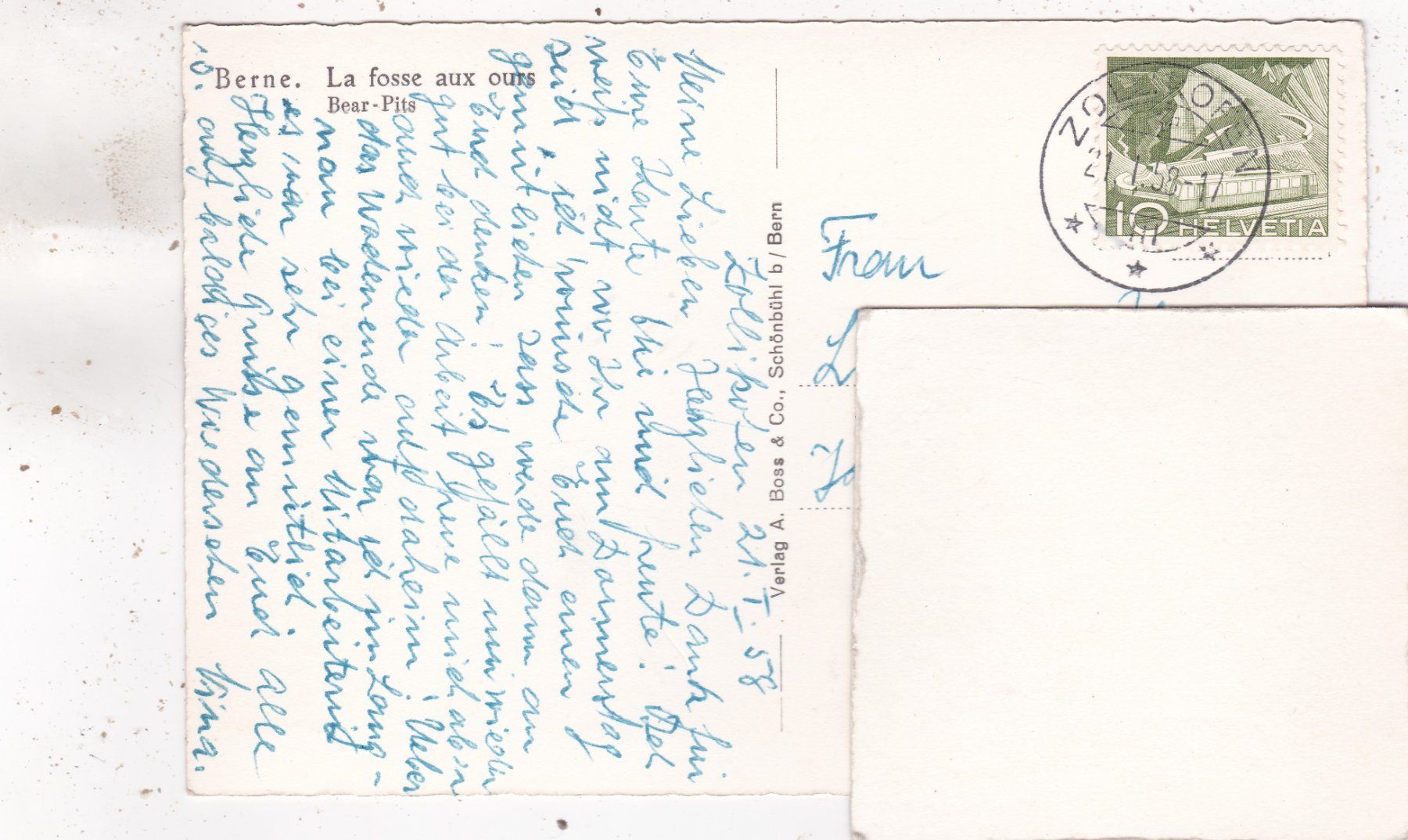 Cartoline postali: Bern Bärengraben 1958 – Usato da Herisau venduto da Lisegrat2008 1
