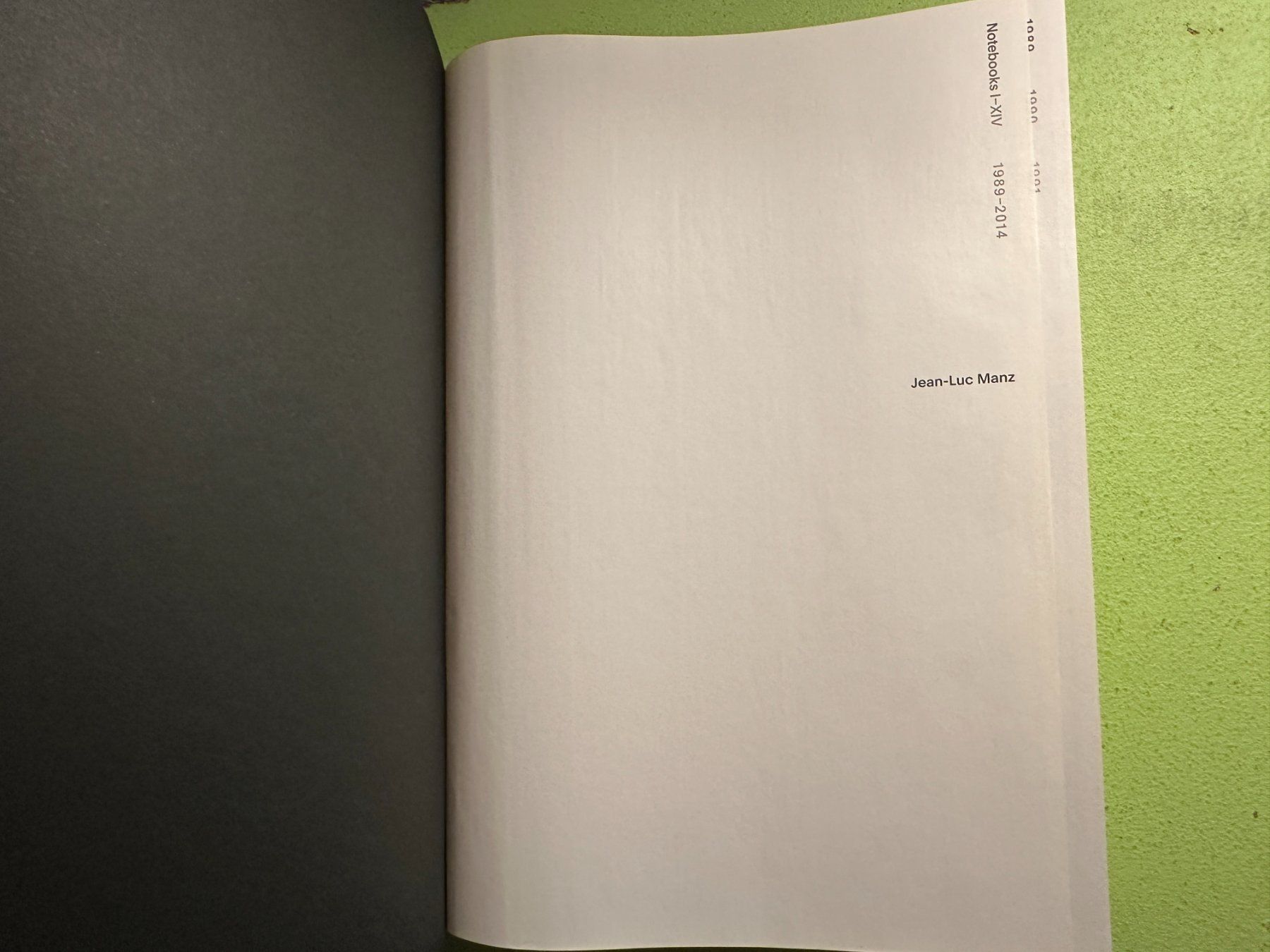Libri: Jean-Luc Manz: Notebooks 1989-2014. – Usato da Zürich venduto da allp 1