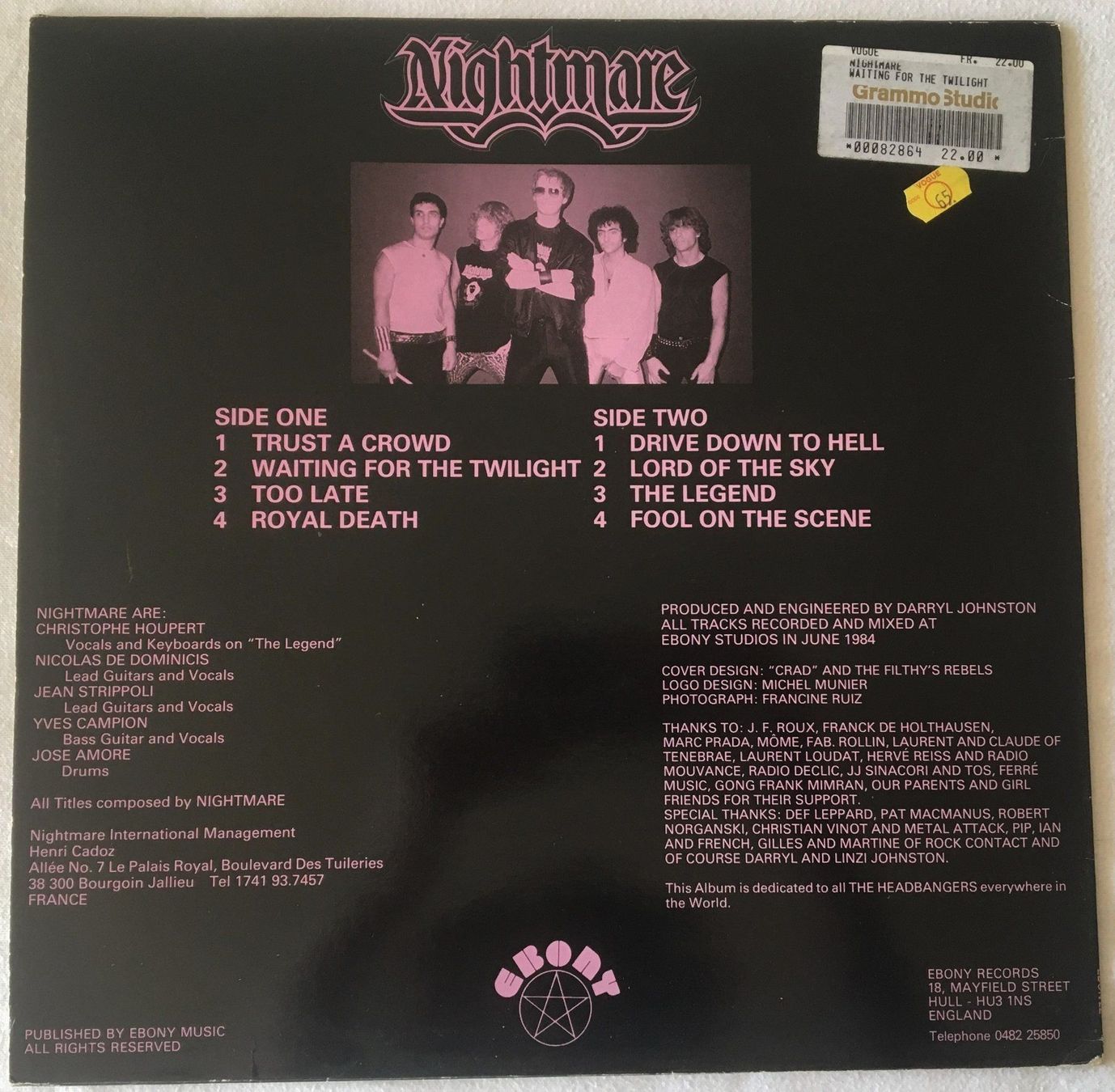 Dischi in vinile: Nightmare - Waiting For The Twilight - 1984 - First Press – Usato da Uster venduto da Zardodel 1