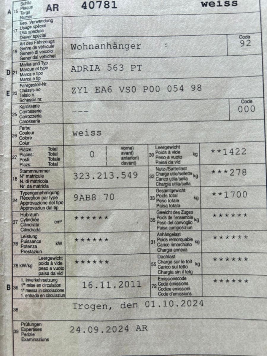 Rimorchi: Wohnwagen Adria – Usato da Heiden venduto da wid_l9m8 9