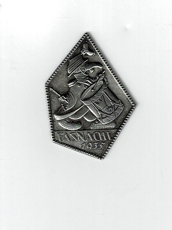 Badge Fasnacht 1935 – Insigne Suisse En Métal – Tourisme Et Villes – Occasion