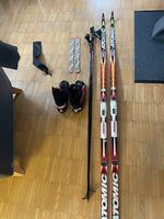 Langlauf Set Atomic klassisch Ski Stöcke Schuhe