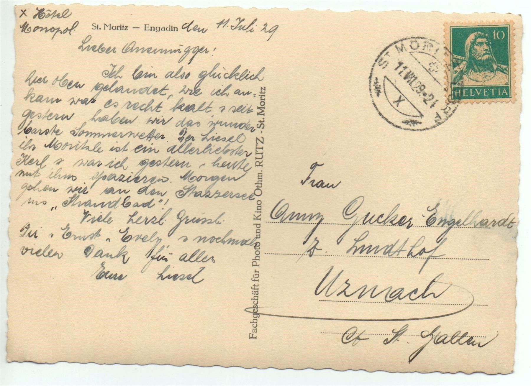 Cartes postales: 2 Stk. AK ST. MORITZ – D'occasion à Jona par philajona 1