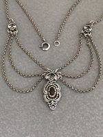 antikes GRANAT Silber Collier 42cm TOP TRACHT HAMMER