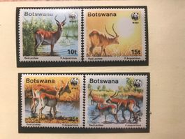 WWF Botswana 1988 Roter Litschi Satz postfrisch