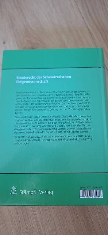 Bücher: Staatsrecht der Schweizerischen Eidgenossenschaft – Gebraucht aus Madiswil von Oleander2 1
