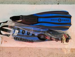 Aqualung Stratos 3 Finnen blau Grösse 46/47 Neu Wassersport