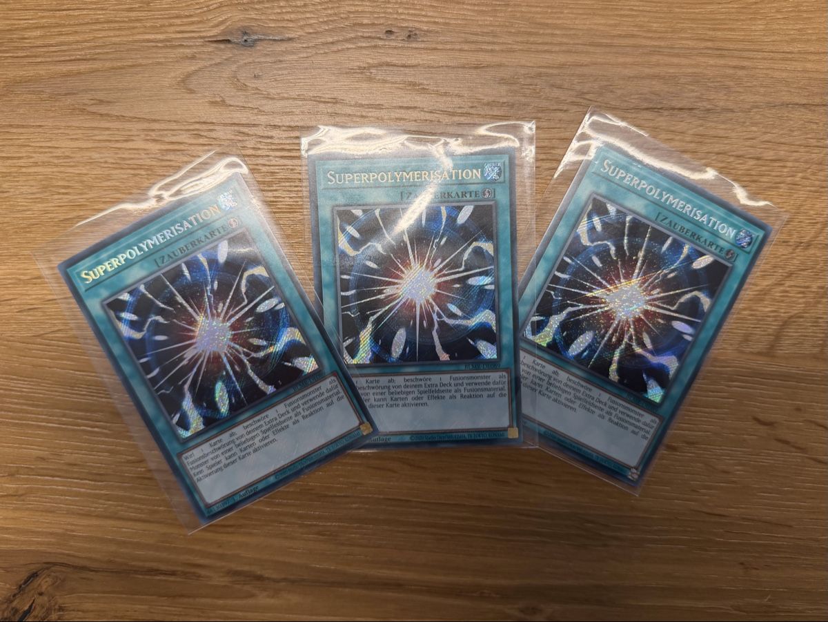 Yugioh Sammelbilder & Trading cards: 3x Superpolymerisation Secret Rare BLMR-DE089 – Neu (gemäss Beschreibung) aus Oberbuchsiten von PokeDex
