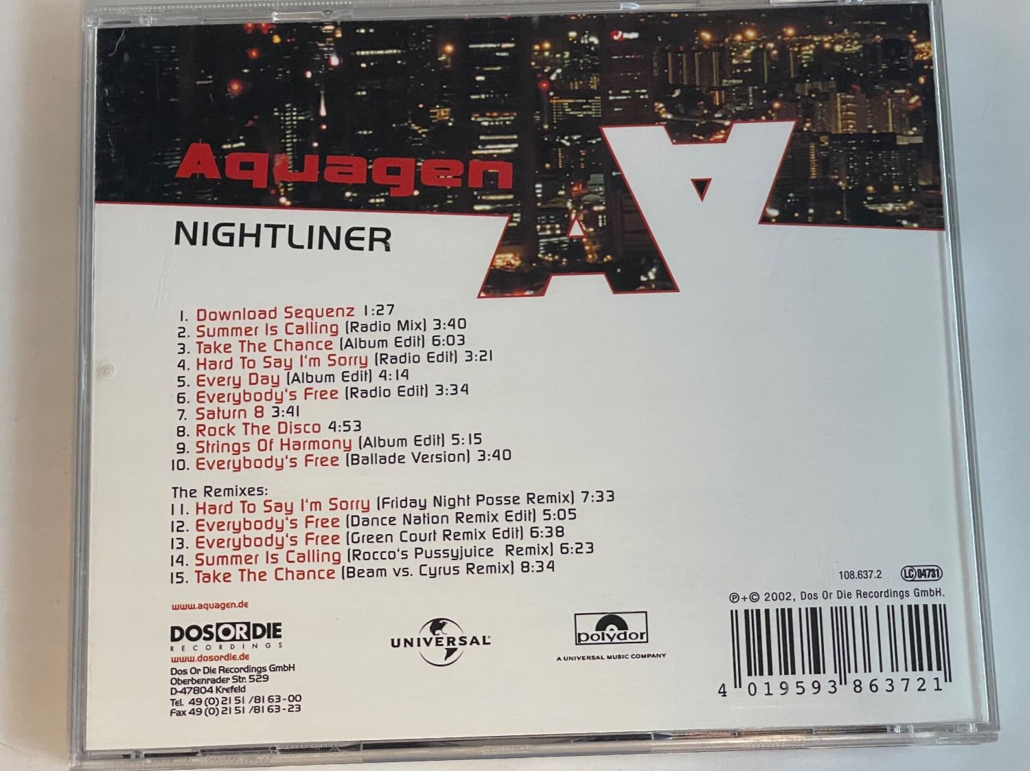 CD: Aquagen-Nightliner – Usato da Muri b. Bern venduto da AdidasCollector 1