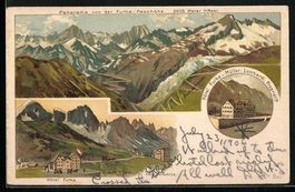 Litho Oberwald /VS, Hotel Furka, Panoram