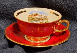 Edle Tasse und Unterteller Rhonegletscher Porzellan Espresso