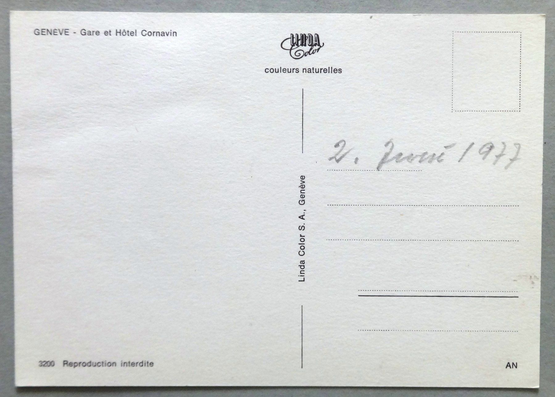 Ansichtskarten: Genève - Gare et Hôtel Cornavin – Gebraucht aus Fétigny von Billy2miny 1