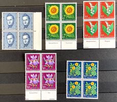 1961 Pro Juventute Gartenblumen Viererblock  Satz **