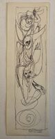 Lill Tschudi Original Zeichnung handsigniert 33x11cm