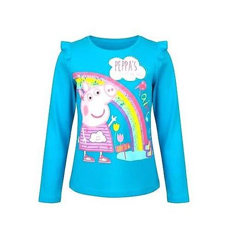 Peppa Wutz Langarmshirt blau, Gr. 92 - 116