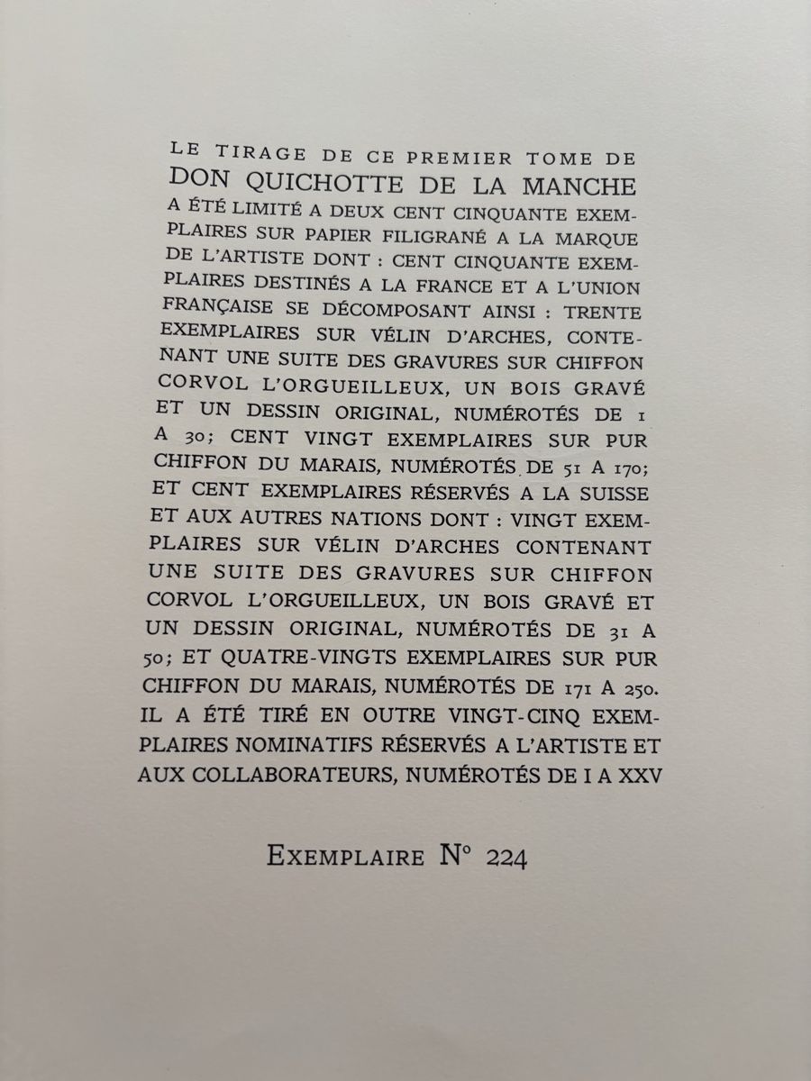 Libri: Don Quichotte de la Manche Buch Exemplar 224  – Usato da Zürich venduto da abo_kxn6 5