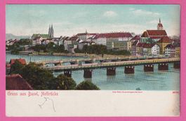Gruss aus Basel gel 1904 Notbrücke