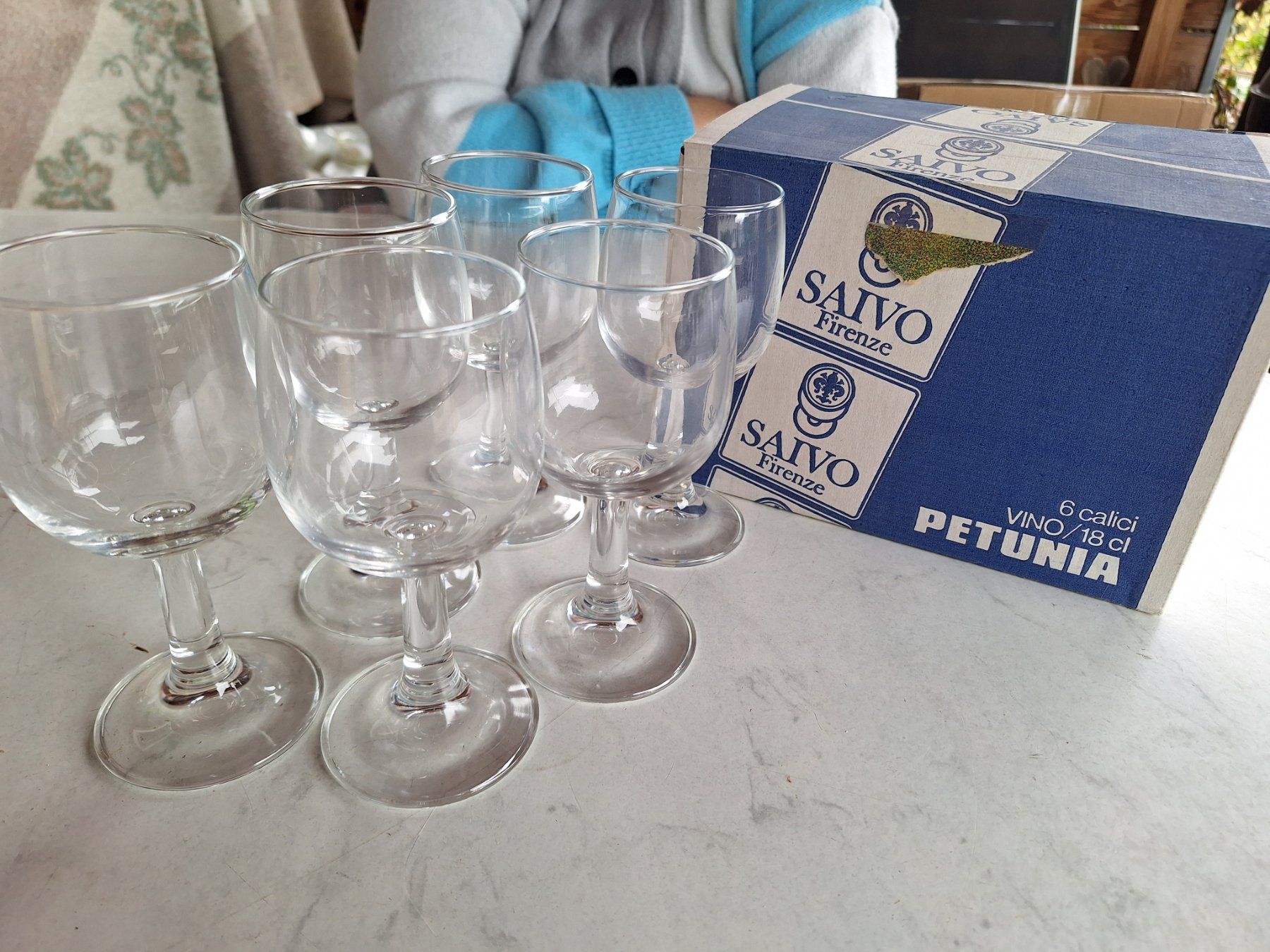 Bicchieri: 6 STK WEISSWEINGLÄSER PETUNIA – Usato da Huttwil venduto da Kunterbuntli