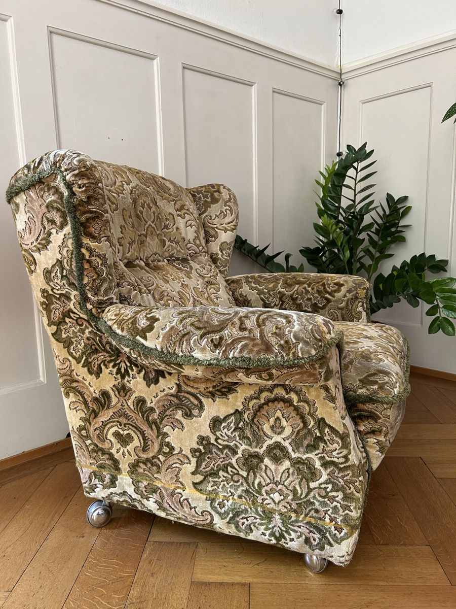 Sessel: Sessel mit Rollen und Muster, gebraucht ca. 75x90x85cm – Gebraucht aus Zürich von loooovis 2