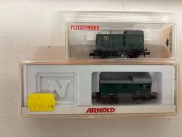 2er Set N Arnold 4494 Fleischmann 8300 Güterzugbegleitwagen